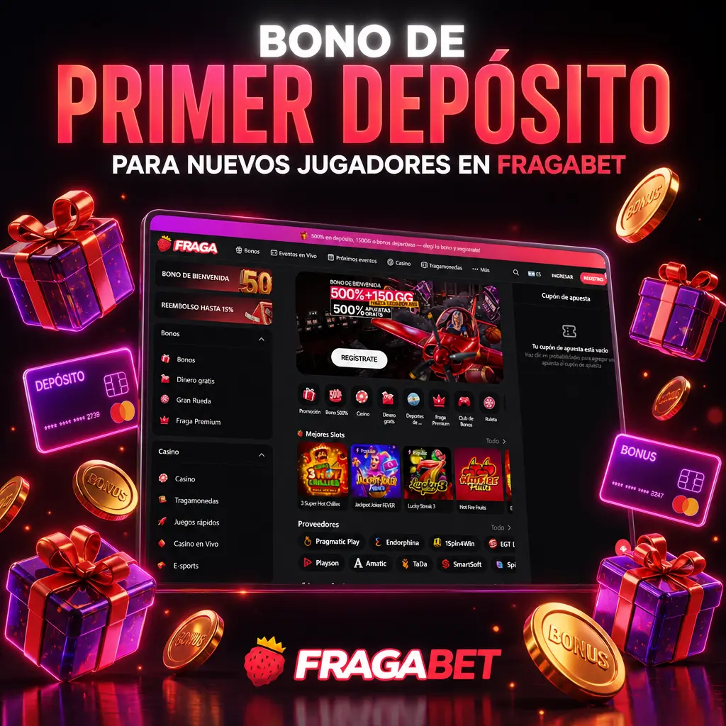 Bono de primer depósito en Fragabet: hasta 1.350.000 ARS y 500 giros gratis para nuevos jugadores en Argentina.